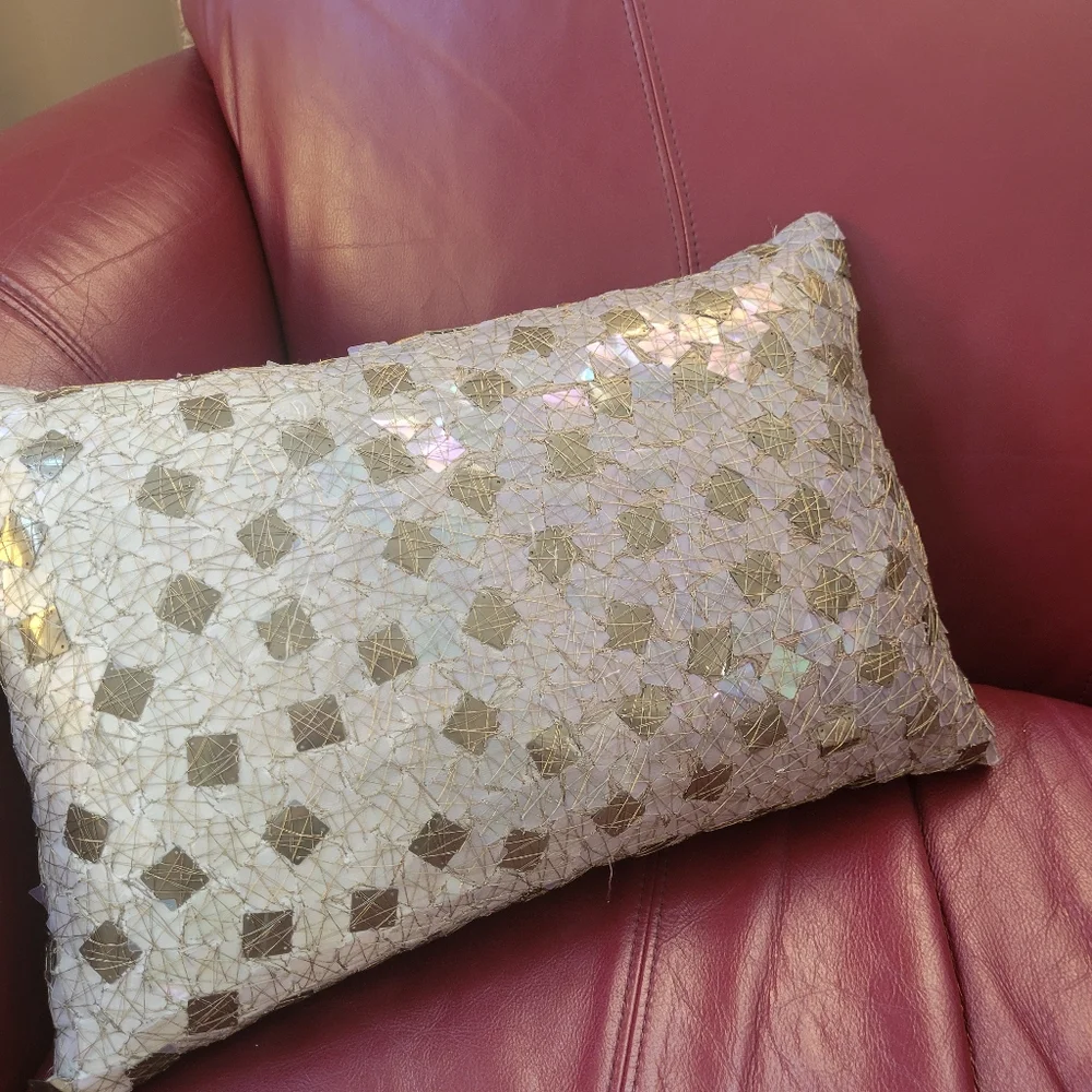 Kenneth Cole Reaction Home Decorative Pillow ~ Sequin Accents ~ GUC ~ Pretty!
